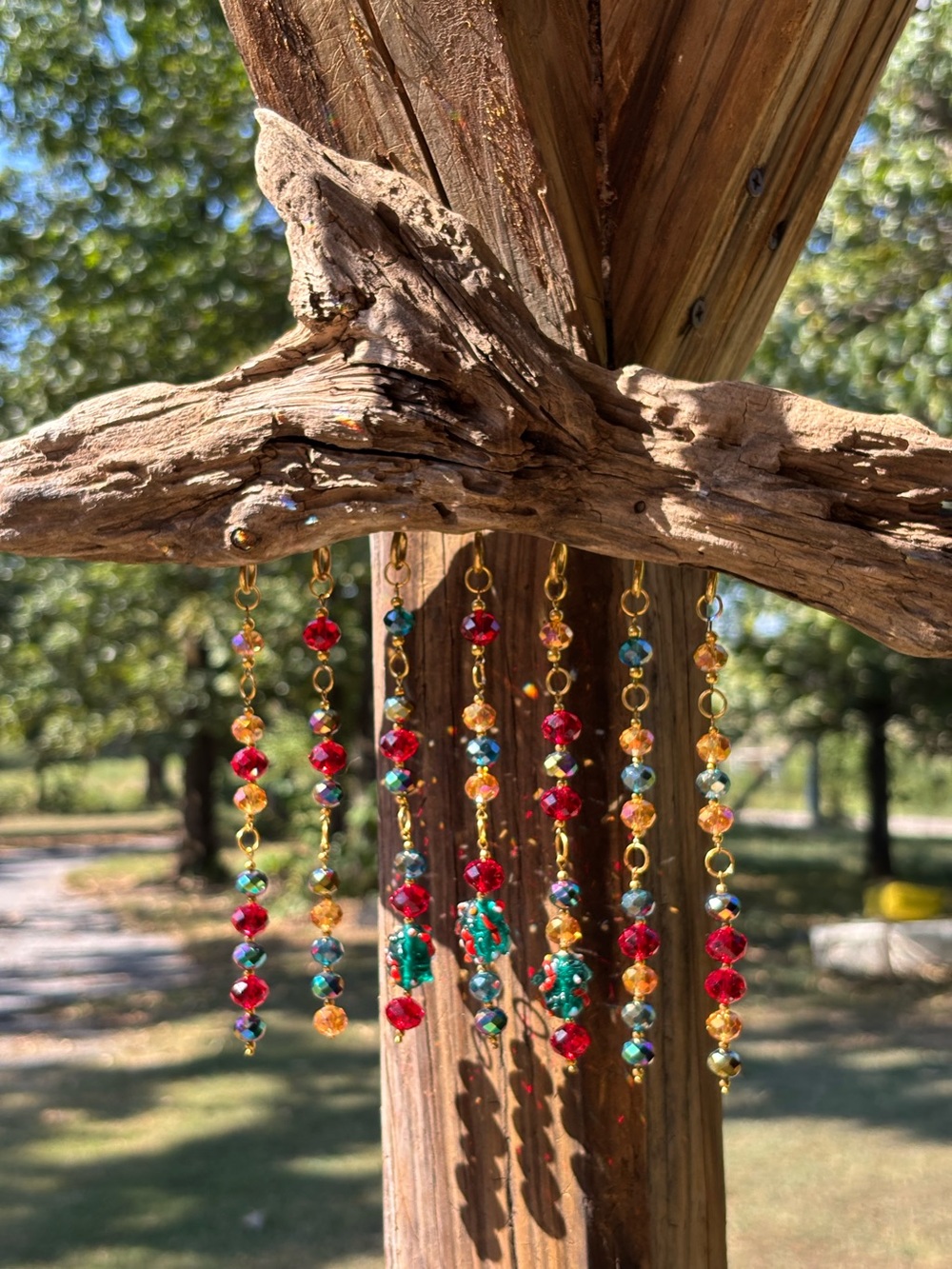 Multicolor Beaded Driftwood wall hanging
